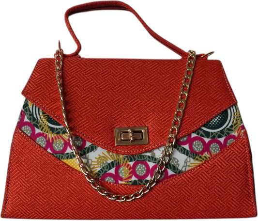 Unique Stunning Orange Patterned Handbag