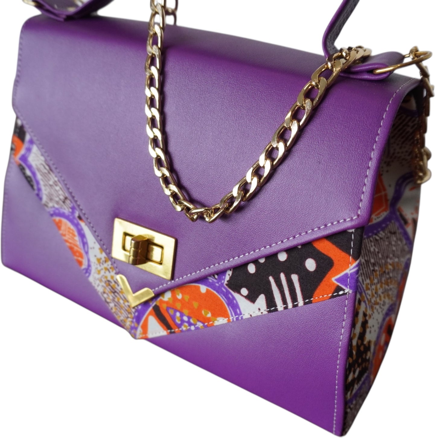 Purple Majesty: Unique African Print Handbag – Limited Stock Available!