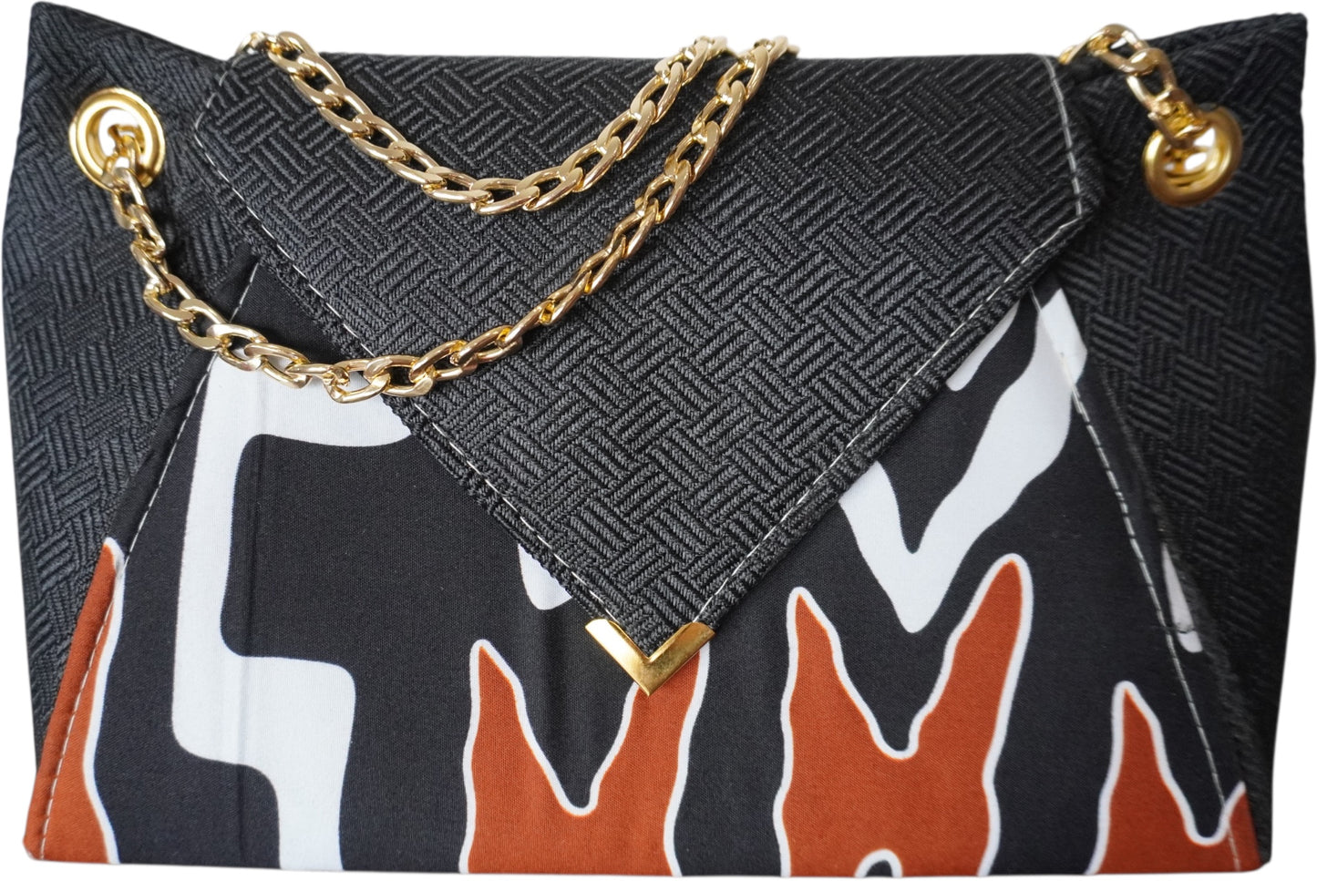 Midnight Radiance: Black Fabric Handbag with Vibrant African Print – Limited Edition !