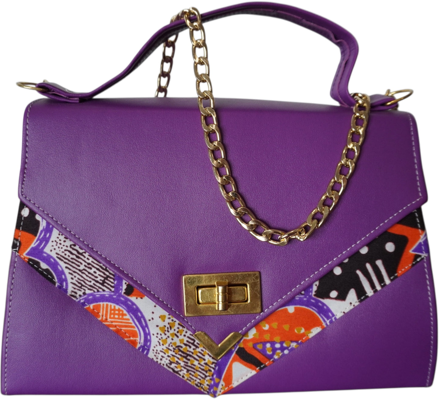 Purple Majesty: Unique African Print Handbag – Limited Stock Available!