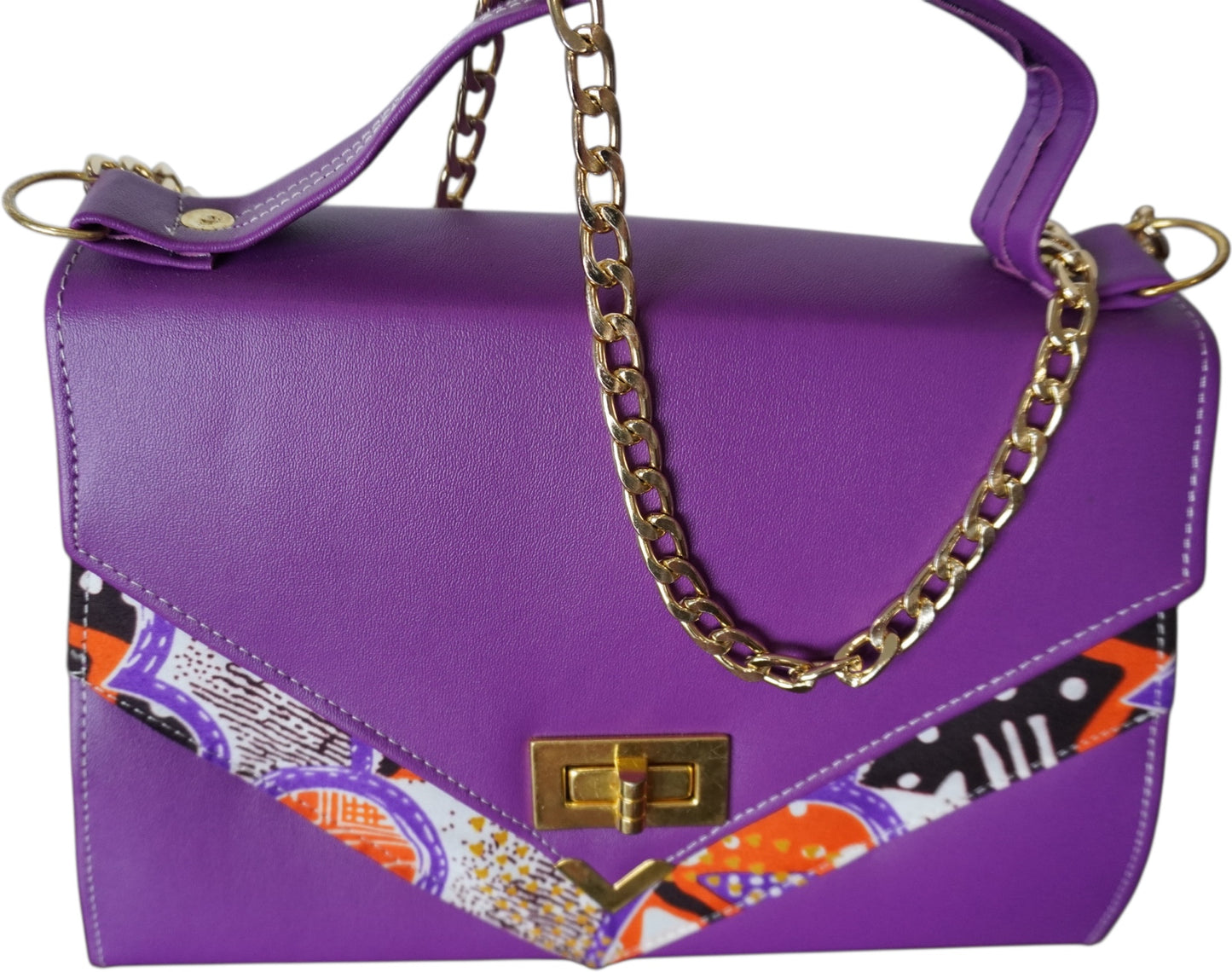 Purple Majesty: Unique African Print Handbag – Limited Stock Available!